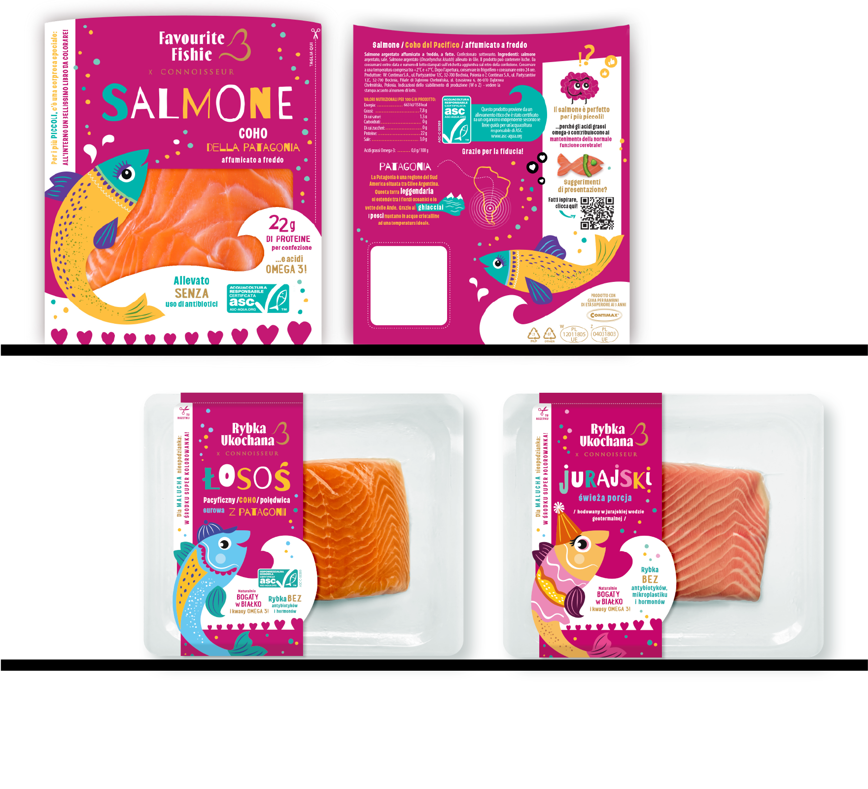 Rybka ukochana opakowania rybne dla dzieci